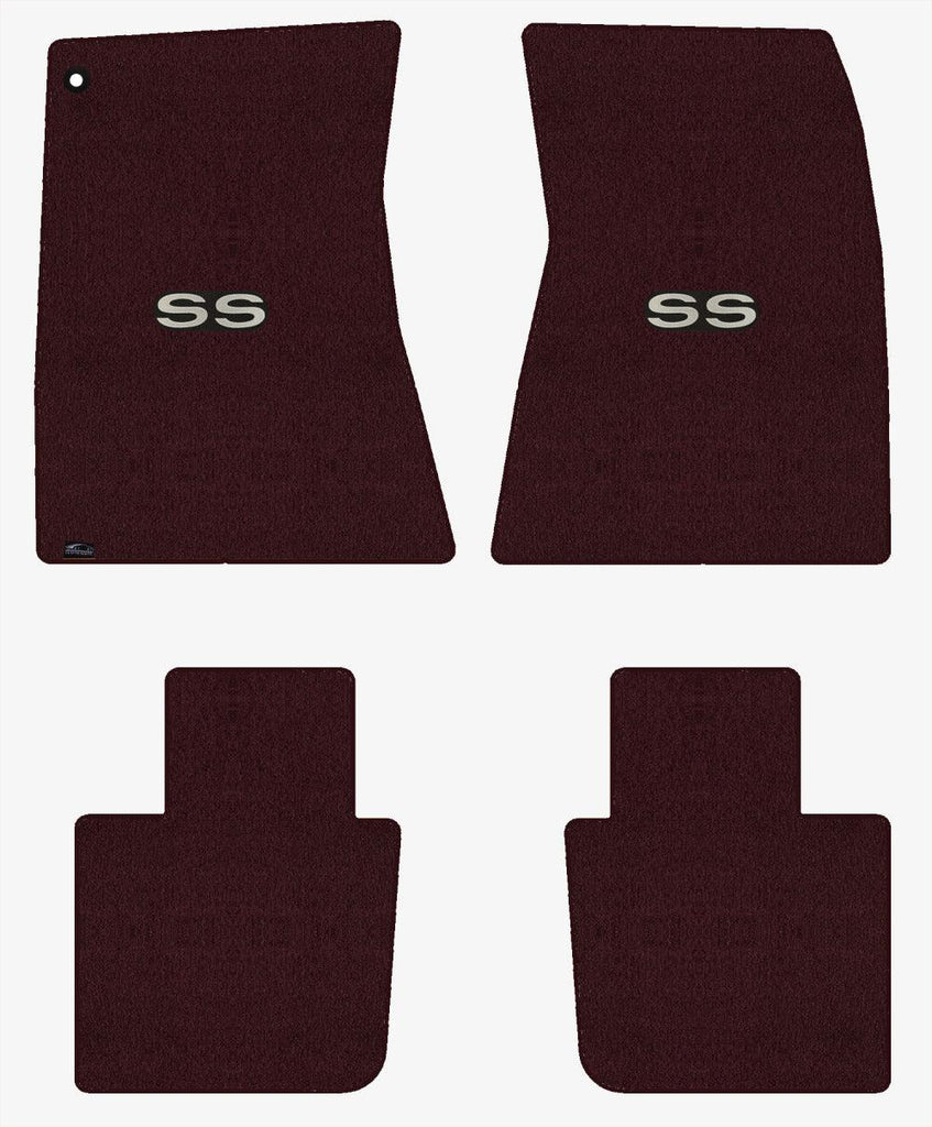 Lloyd Velourtex Front & Rear Mats for '68-69 Chevy Malibu W/Silver on Black SS