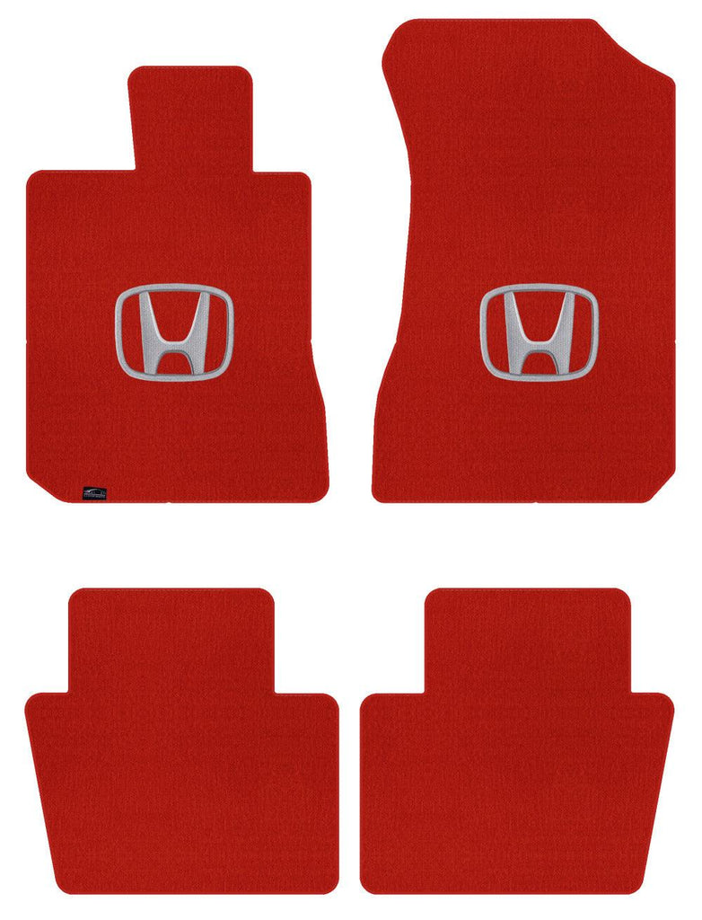 Lloyd Velourtex Front & Rear Mats for '82-83 Accord W/Silver on Black Honda H