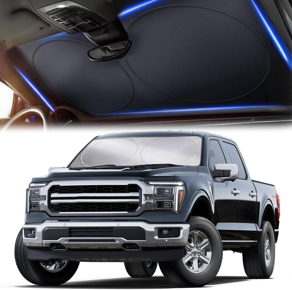 Jeep Windshield Sunshade | Protects Sun Visor from UV and Heat Protection | Fits for Wrangler, Gladiator, and Rubicon Models | Keeps Your Car Cool and Comfort | X-Small (60" x 21")