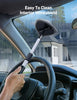 AstroAI Windshield Cleaner Tool, Car Interior Detailing Cleaning Kit with Extendable Handle and 4 Reusable Microfiber Pads, Auto Glass Wiper Brush Kit, Cars, Trucks, SUVs, Gray