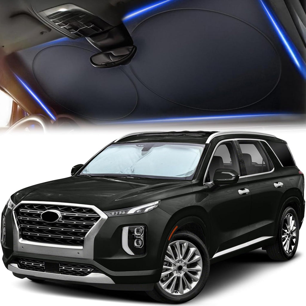 Jeep Windshield Sunshade | Protects Sun Visor from UV and Heat Protection | Fits for Wrangler, Gladiator, and Rubicon Models | Keeps Your Car Cool and Comfort | X-Small (60" x 21")