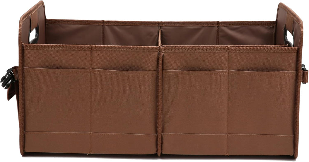 Car Trunk Organizer Car Storage Organizer Collapsible Multi Compartment Car Organizer Adjustable Straps for SUV(Beige)
