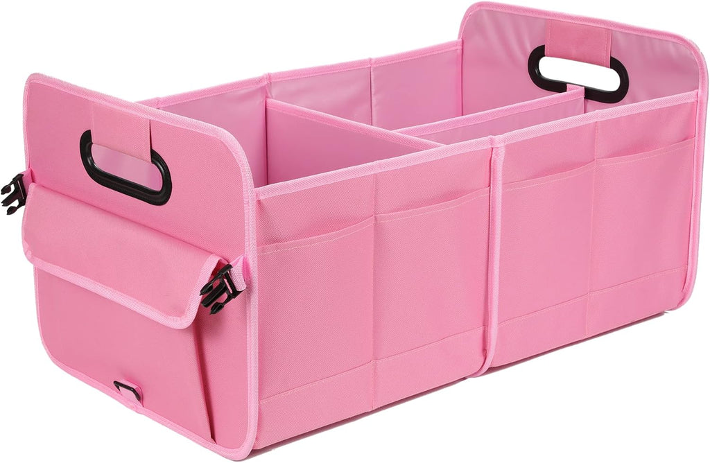 Car Trunk Organizer Car Storage Organizer Collapsible Multi Compartment Car Organizer Adjustable Straps for SUV(Beige)