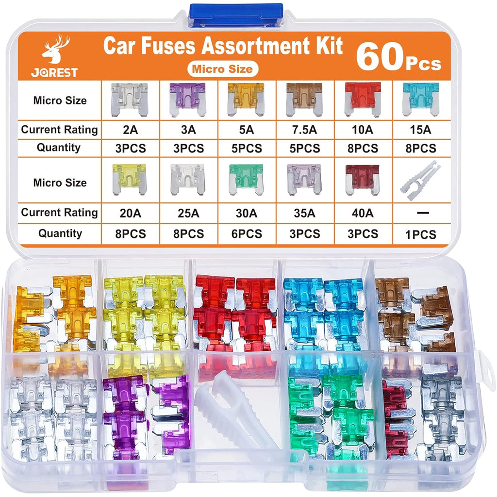 JOREST 300Pcs Car Fuse Assortment Kit, 160 Mini Blade Fuses Automotive + 90 Standard Auto Fuses + 50 Micro + Puller – Replacement for RV Camper Boat Truck (2Amp 3A 5A 7.5A 10A 15A 20A 25A 30A 35A 40A)