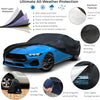 EzyShade 10-Layer Car Cover Waterproof All Weather - See Vehicle Size-Chart - Car Covers for Automobiles & Car Snow Cover - Full Exterior Covers - Winter Rain Sun SUV Sedan. Size A4 (See SizeChart)