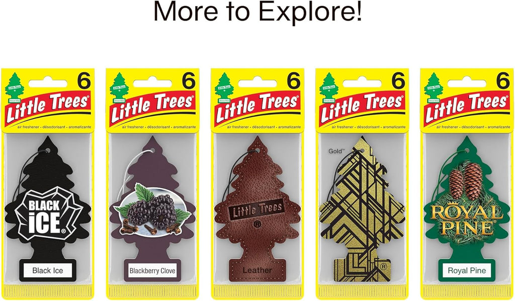 LITTLE TREES Air Fresheners Car Air Freshener. Hanging Tree Provides Long Lasting Scent for Auto or Home. Black Ice, 24 Air Fresheners