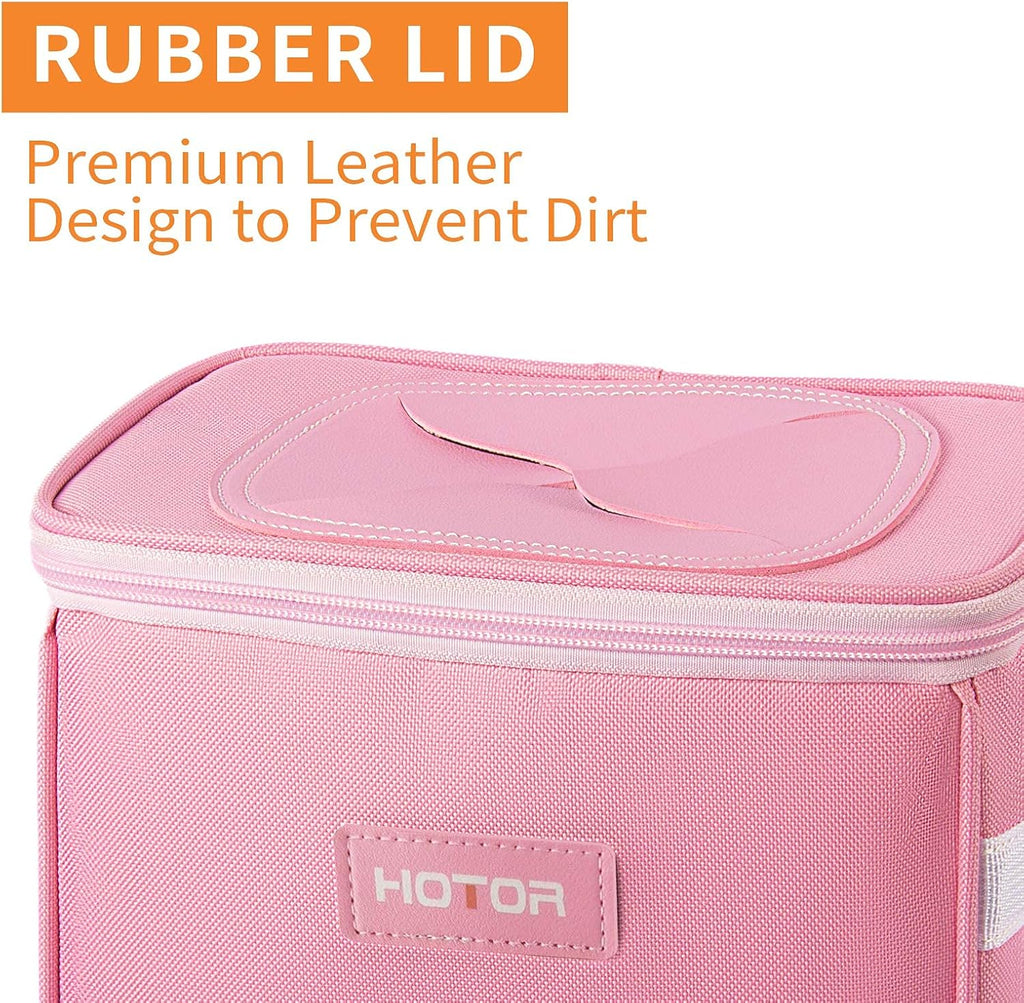 HOTOR Car Trash Can with Lid and Storage Pockets - 100% Leak-Proof Organizer, Waterproof Garbage Can, Multipurpose Trash Bin for Car, 2 Gallons, Black