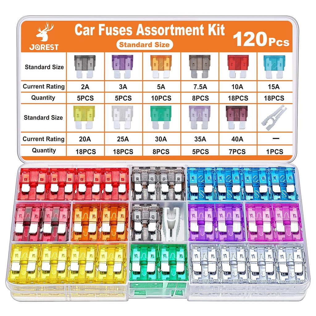 JOREST 300Pcs Car Fuse Assortment Kit, 160 Mini Blade Fuses Automotive + 90 Standard Auto Fuses + 50 Micro + Puller – Replacement for RV Camper Boat Truck (2Amp 3A 5A 7.5A 10A 15A 20A 25A 30A 35A 40A)