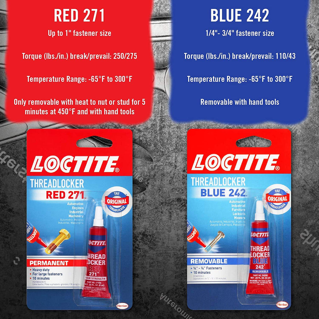 Loctite Threadlocker Blue 242 - Removable Thread Lock Glue for Nuts, Bolts, & Fasteners, Medium Strength Screw Glue to Prevent Loosening & Corrosion - 6 ml, 1 Pack