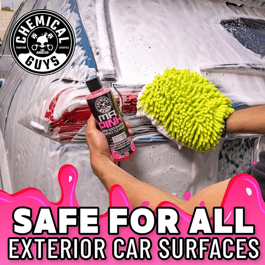 Chemical Guys Mr. Pink Foaming Car Wash Soap, High-Suds pH-Balanced Car Shampoo, Safe for Wax & Sealants, Works with Foam Cannons & Bucket Wash, Safe on All Paint Finishes, 16 oz, Candy Scent
