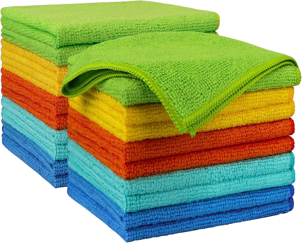 AIDEA Microfiber Cleaning Cloth, 50PK, Microfiber Towels for Cars, Premium All Purpose Car Cloths, Dusting Cloth Cleaning Rags, Absorbent Towels for SUVs, House, Kitchen, Window, 12"×12"