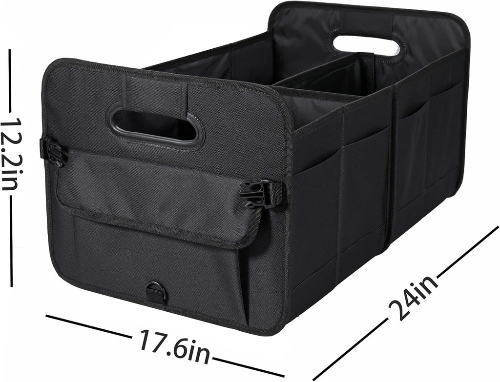 Car Trunk Organizer Car Storage Organizer Collapsible Multi Compartment Car Organizer Adjustable Straps for SUV(Beige)