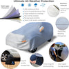 EzyShade 10-Layer Car Cover Waterproof All Weather - See Vehicle Size-Chart - Car Covers for Automobiles & Car Snow Cover - Full Exterior Covers - Winter Rain Sun SUV Sedan. Size A4 (See SizeChart)