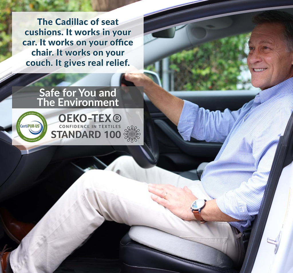 ComfiLife Premium Gel & Memory Foam Seat Cushion – Doctor Recommended Office Chair Cushion, Car Seat Cushion – Chair Cushions for Back & Sciatica Pain Relief – Seat Cushions for Office & Desk (Beige)