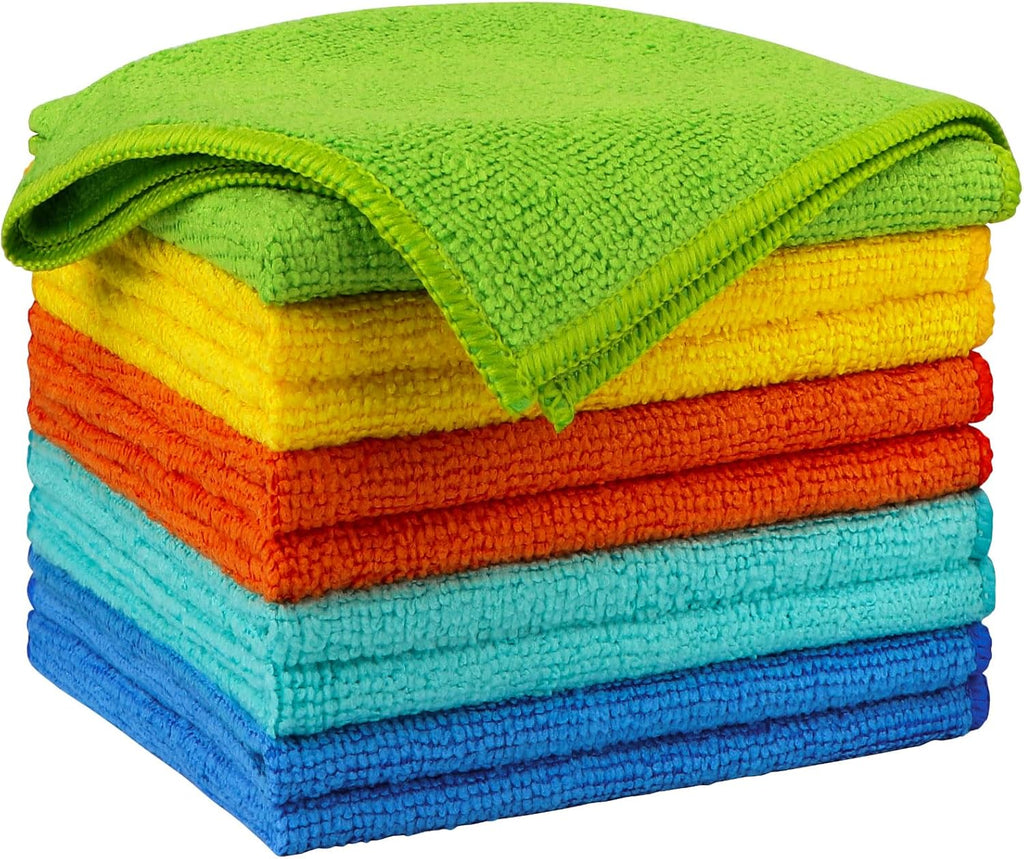 AIDEA Microfiber Cleaning Cloth, 50PK, Microfiber Towels for Cars, Premium All Purpose Car Cloths, Dusting Cloth Cleaning Rags, Absorbent Towels for SUVs, House, Kitchen, Window, 12"×12"
