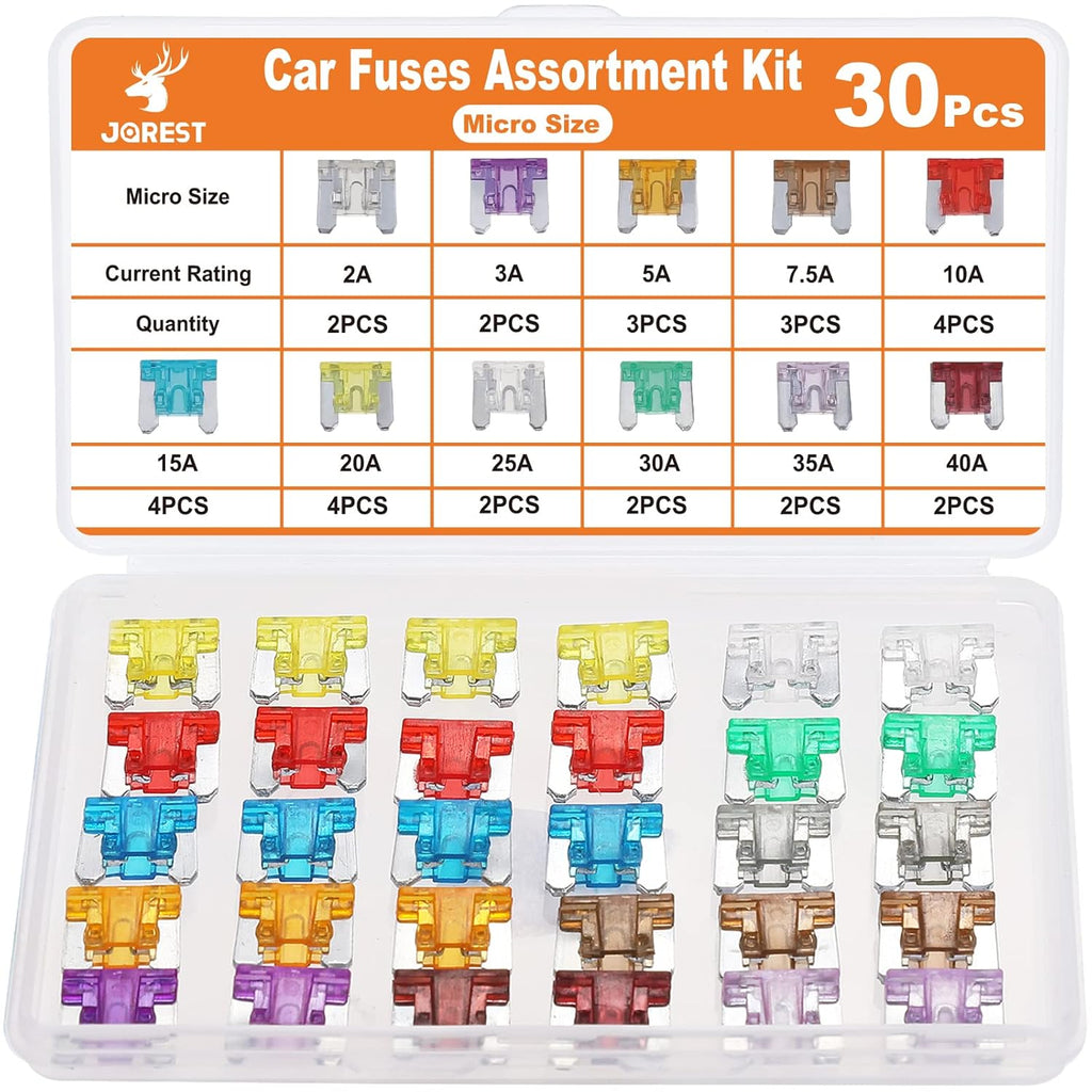 JOREST 300Pcs Car Fuse Assortment Kit, 160 Mini Blade Fuses Automotive + 90 Standard Auto Fuses + 50 Micro + Puller – Replacement for RV Camper Boat Truck (2Amp 3A 5A 7.5A 10A 15A 20A 25A 30A 35A 40A)