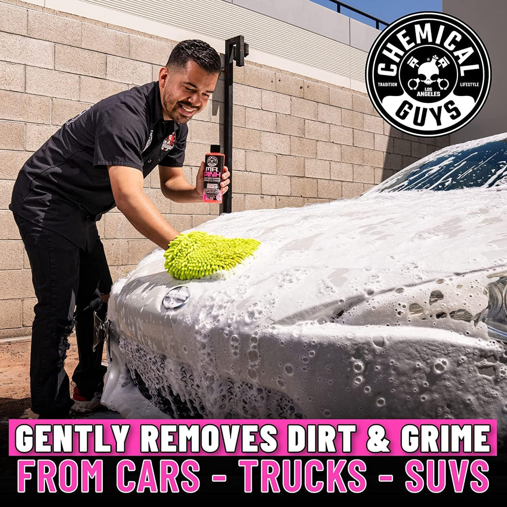 Chemical Guys Mr. Pink Foaming Car Wash Soap, High-Suds pH-Balanced Car Shampoo, Safe for Wax & Sealants, Works with Foam Cannons & Bucket Wash, Safe on All Paint Finishes, 16 oz, Candy Scent