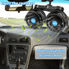 Car Fan Adjustable Dual Head 12V 360° Rotatable 4 Inches Car Clip Fan for Front/Rear Seat Passenger Car Essentials Cooler with Stepless Speed Regulation for Vehicle SUV, RV