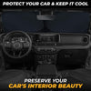 Jeep Windshield Sunshade | Protects Sun Visor from UV and Heat Protection | Fits for Wrangler, Gladiator, and Rubicon Models | Keeps Your Car Cool and Comfort | X-Small (60" x 21")