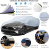 EzyShade 10-Layer Car Cover Waterproof All Weather - See Vehicle Size-Chart - Car Covers for Automobiles & Car Snow Cover - Full Exterior Covers - Winter Rain Sun SUV Sedan. Size A4 (See SizeChart)