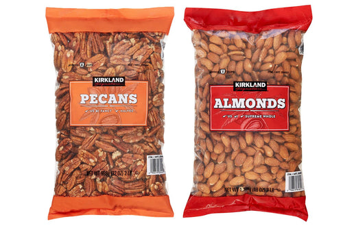 Kirkland Signature Pecan and Almonds Bundle - Includes Kirkland Signature Pecan Halves (2.0 LB) and Supreme Whole Almonds (3.0 LB)