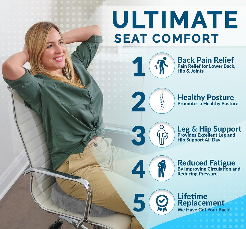 ComfiLife Premium Gel & Memory Foam Seat Cushion – Doctor Recommended Office Chair Cushion, Car Seat Cushion – Chair Cushions for Back & Sciatica Pain Relief – Seat Cushions for Office & Desk (Beige)