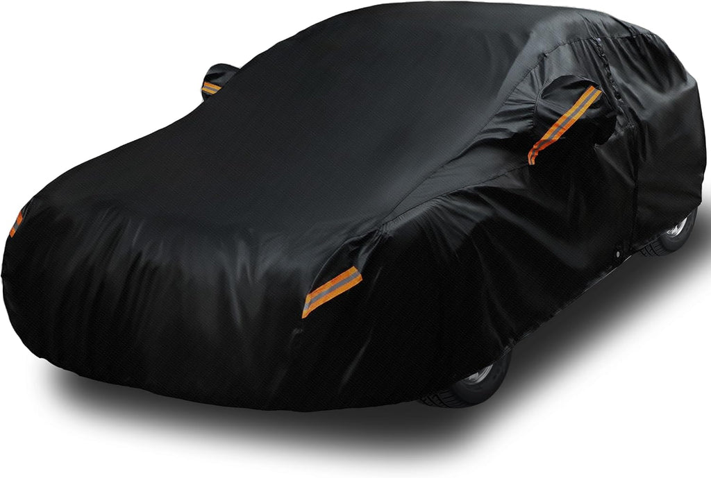 EzyShade 10-Layer Car Cover Waterproof All Weather - See Vehicle Size-Chart - Car Covers for Automobiles & Car Snow Cover - Full Exterior Covers - Winter Rain Sun SUV Sedan. Size A4 (See SizeChart)