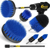 Holikme 6Pack Drill Brush Power Scrubber Cleaning Brush Extended Long Attachment Set All Purpose Drill Scrub Brushes Kit for Grout, Floor, Tub, Shower, Tile, Bathroom and Kitchen Surface，Yellow