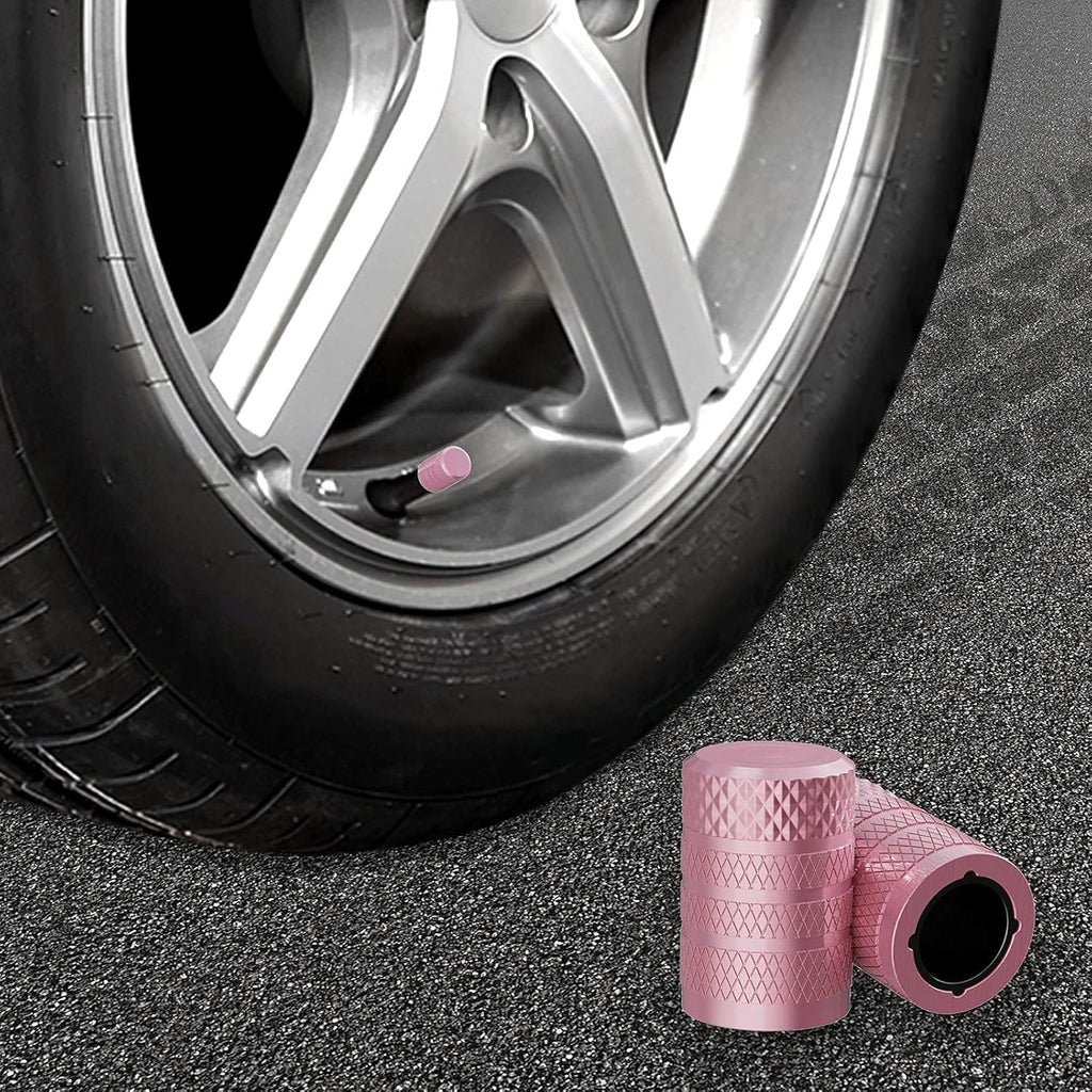 CKAuto Tire Valve Stem Caps, Black, 4 pcs/Pack, Anodized Aluminum Tire Valve Cap Set, Corrosion Resistant, Universal Stem Covers for Cars Trucks Motorcycles SUVs and Bikes