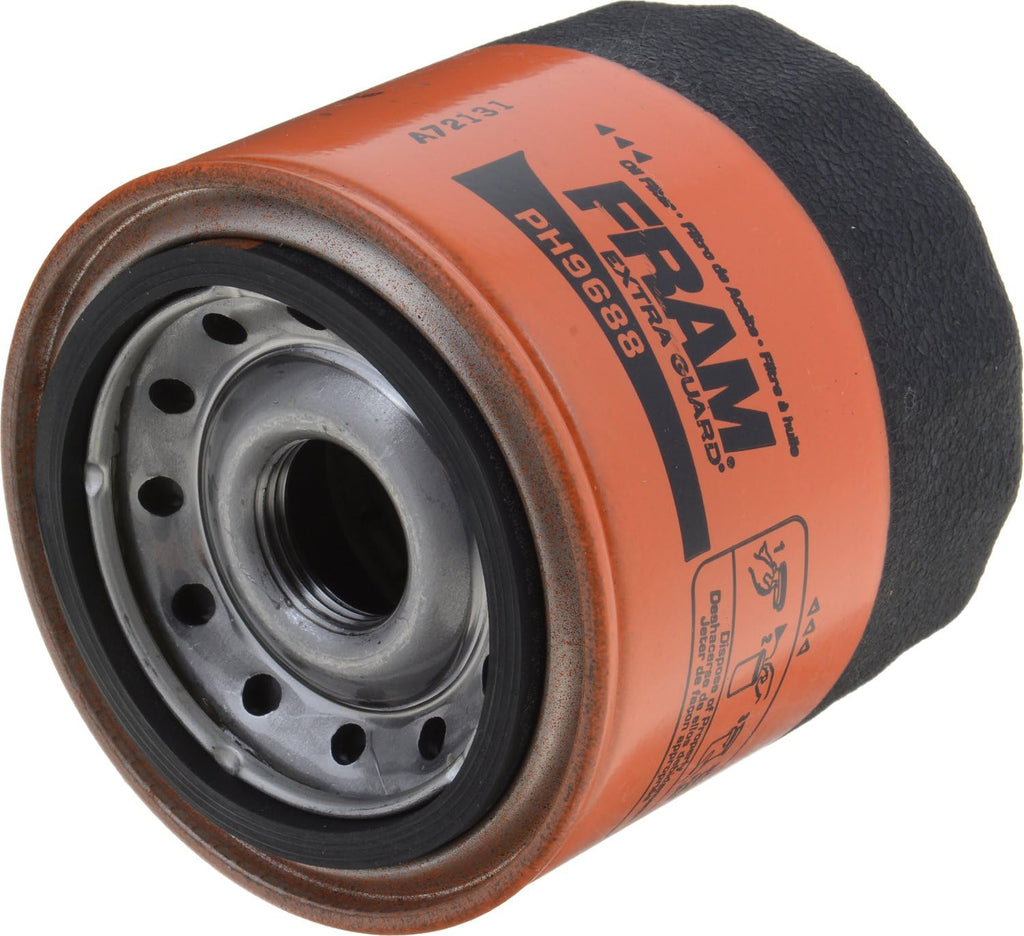 FRAM Extra Guard PH9688 10K Mile Change Automotive Replacement Interval Spin-On Engine Oil Filter for Select Vehicle Model Years, Vehicle Engine Protection Oil Filter for Everyday Drivers