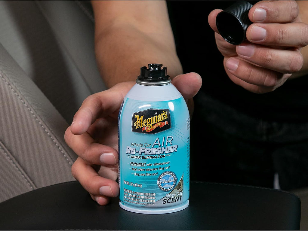 Meguiar's G16402 Whole Car Air Re-Fresher Odor Eliminator Mist, New Car Scent, 2 Fluid Ounces