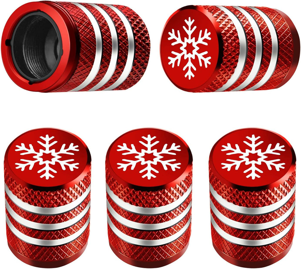 Tire Valve Stem Cap Cover - (5 Pack) Tire Air Cap Metal with Plastic Liner Corrosion Resistant Leak-Proof American Flag for Car Truck Motorcycle Bike Black