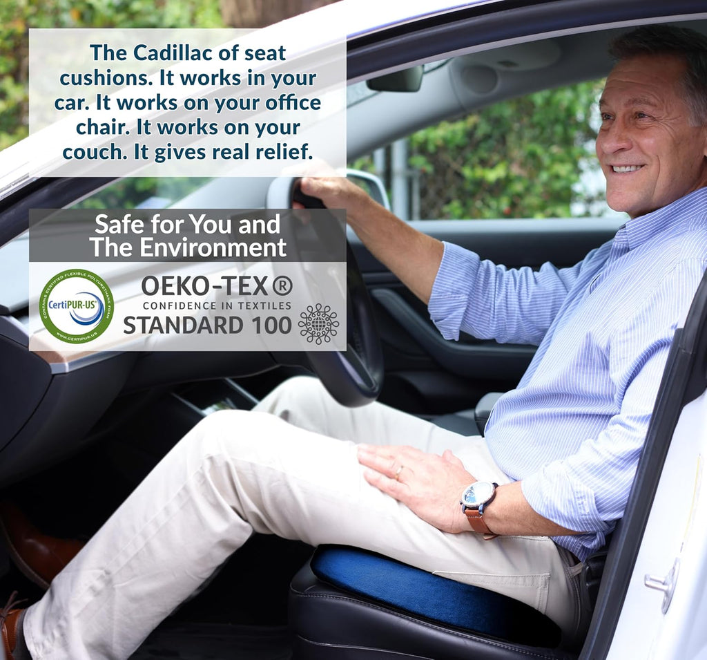 ComfiLife Premium Gel & Memory Foam Seat Cushion – Doctor Recommended Office Chair Cushion, Car Seat Cushion – Chair Cushions for Back & Sciatica Pain Relief – Seat Cushions for Office & Desk (Beige)