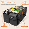 HOTOR Trunk Organizer - Car Organizer, Foldable Trunk organizer for SUVs & Sedans, Sturdy Car Organization for Car Accessories, Tools, Sundries, Black, 2 Compartments, 21.3"×12.6"×10.6"