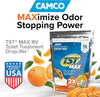 Camco TST MAX RV Toilet Treatment Drop-INs - Control Unwanted Odors & Break Down Waste and Tissue - Safe Septic Tank Treatment - Orange Scent, 30-Pack (41183)