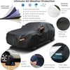 EzyShade 10-Layer Car Cover Waterproof All Weather - See Vehicle Size-Chart - Car Covers for Automobiles & Car Snow Cover - Full Exterior Covers - Winter Rain Sun SUV Sedan. Size A4 (See SizeChart)