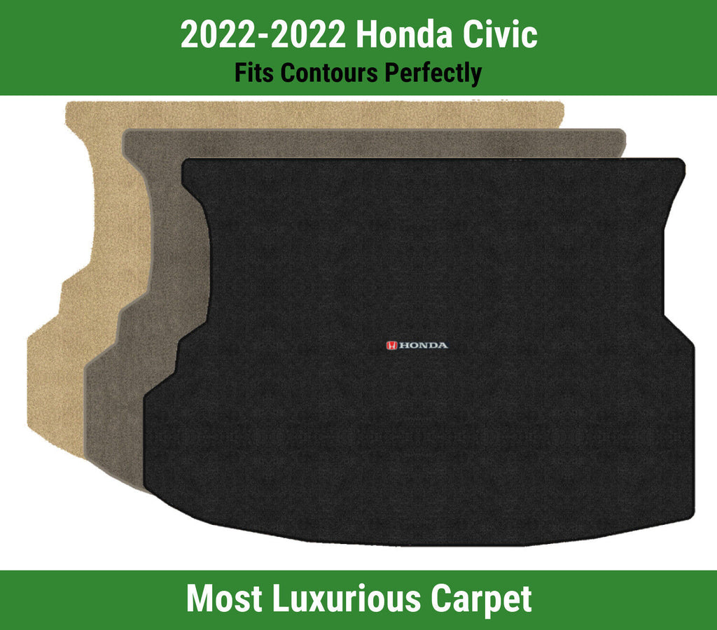 Lloyd Luxe Trunk Mat for '22 Honda Civic W/Red & Black Honda H & Word Combo