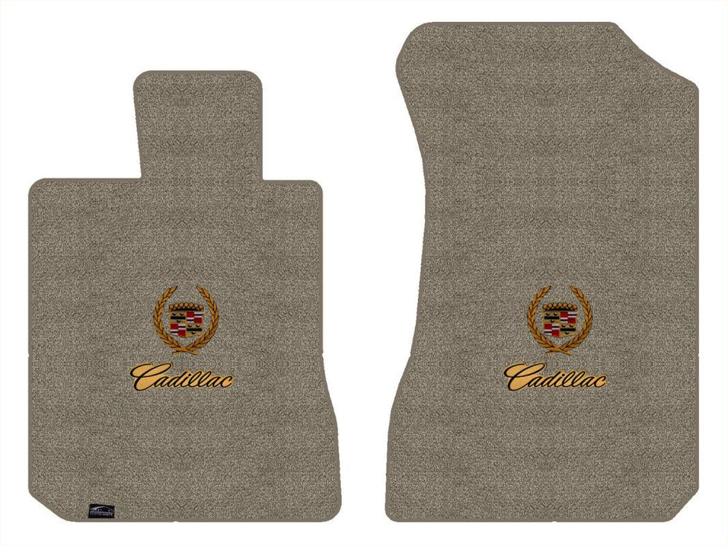 Lloyd Luxe Front Mats for '67-68 Calais W/Cadillac Crest 2 Gold W/Black on Gold