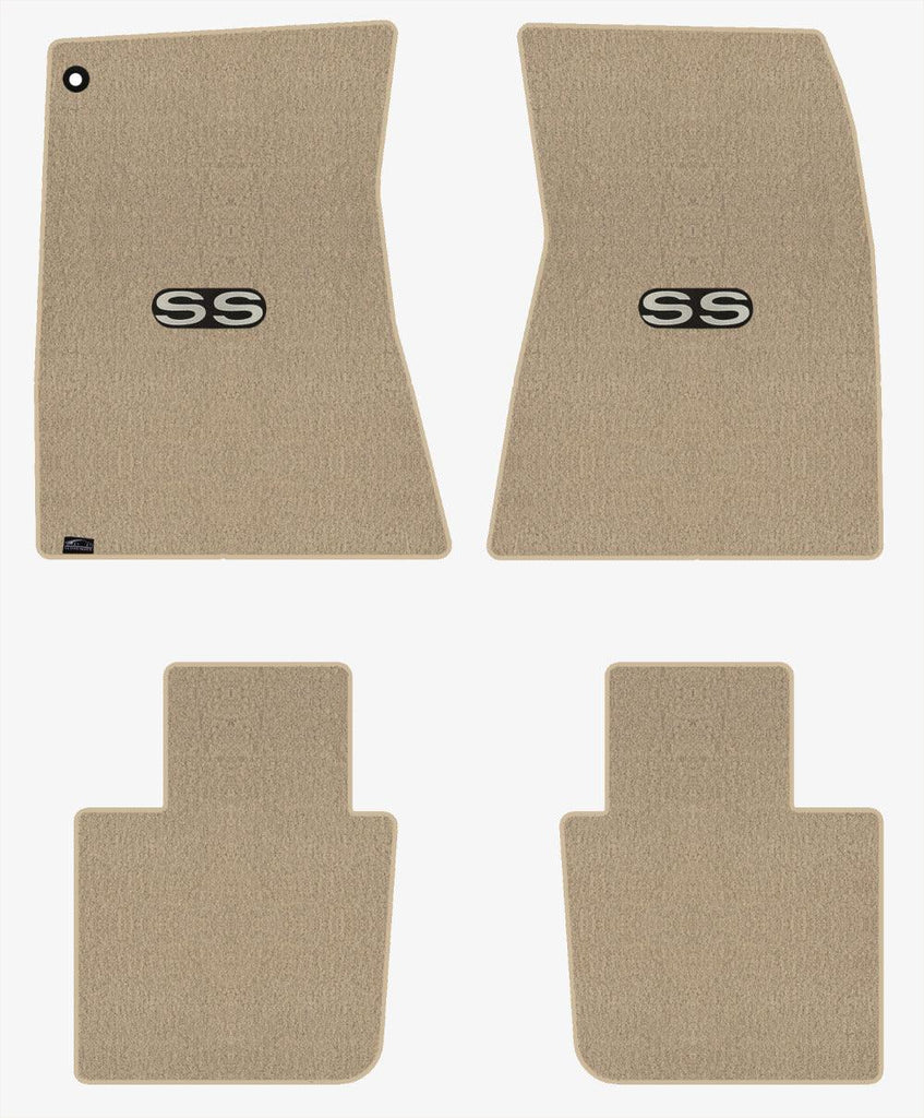 Lloyd Velourtex Front & Rear Mats for '68-69 Chevy Malibu W/Silver on Black SS