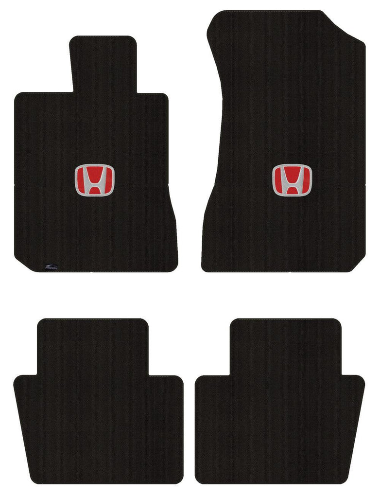 Lloyd Berber Front & Rear Mats for '86-87 Honda Accord W/Red on Black Honda H