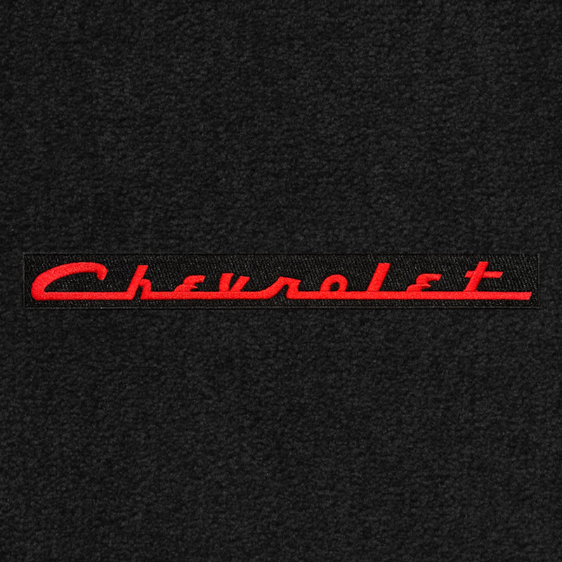 Lloyd Luxe Front Carpet Mats for '69-71 Chevy Bel Air W/Red on Black Chevy Logo