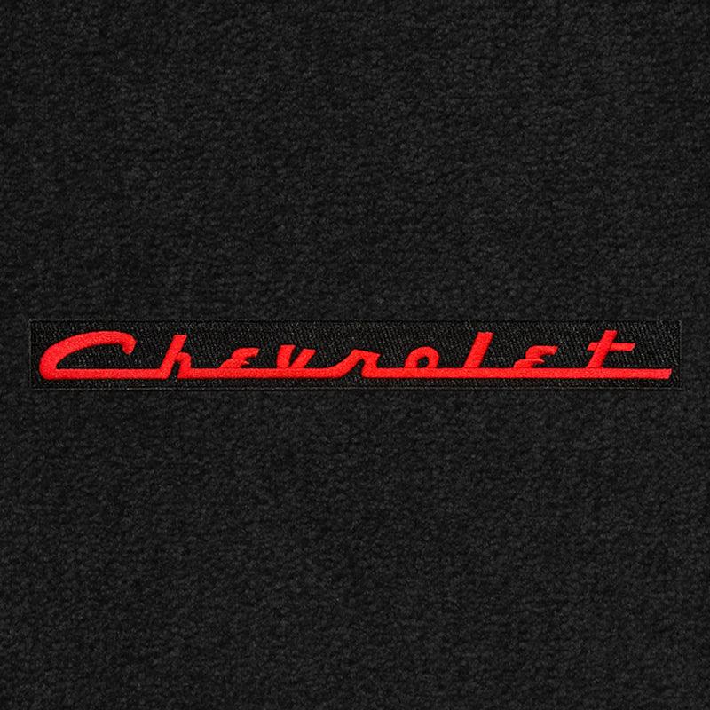 Lloyd Ultimat Front & Rear Mats for '72-76 Chevy Bel Air W/Red on Black Chevy