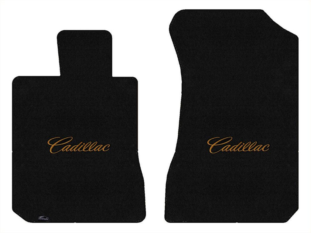 Lloyd Velourtex Front Mats for '69-70 Cadillac Calais W/Gold on Black Cadillac
