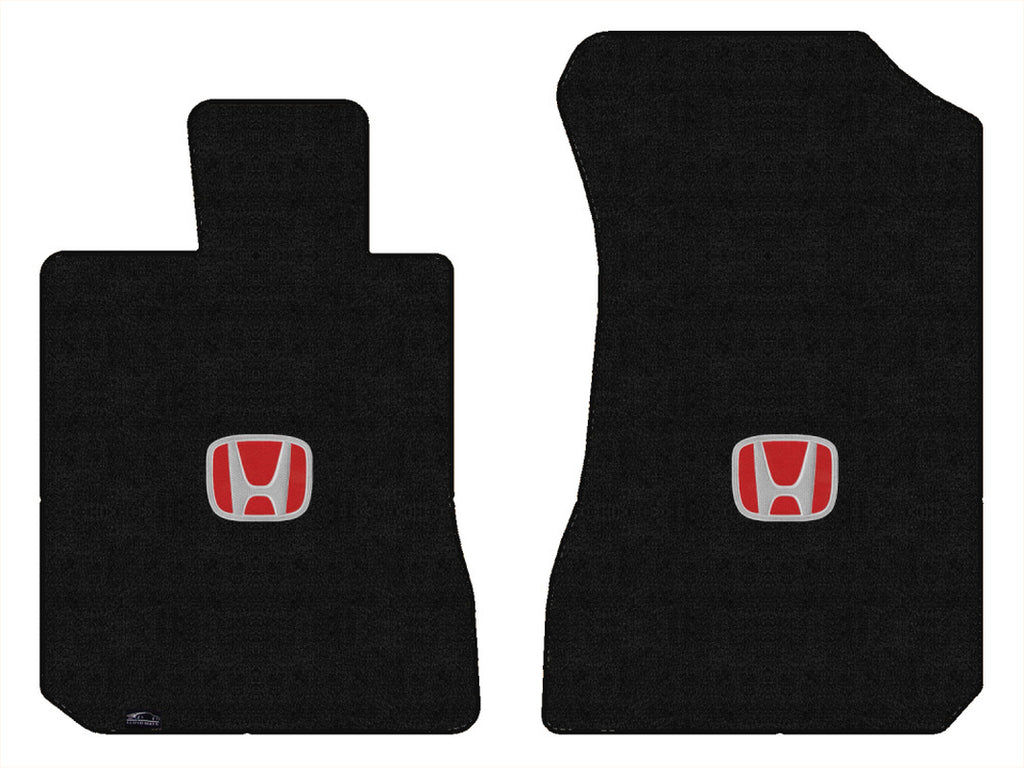 Lloyd Luxe Front Carpet Mats for '82-83 Honda Accord W/Red on Black Honda H Logo