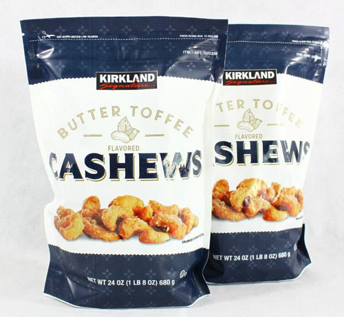 2 Bags Kirkland Butter Toffee Flavored Cashews 24 Oz Each Free Shipping