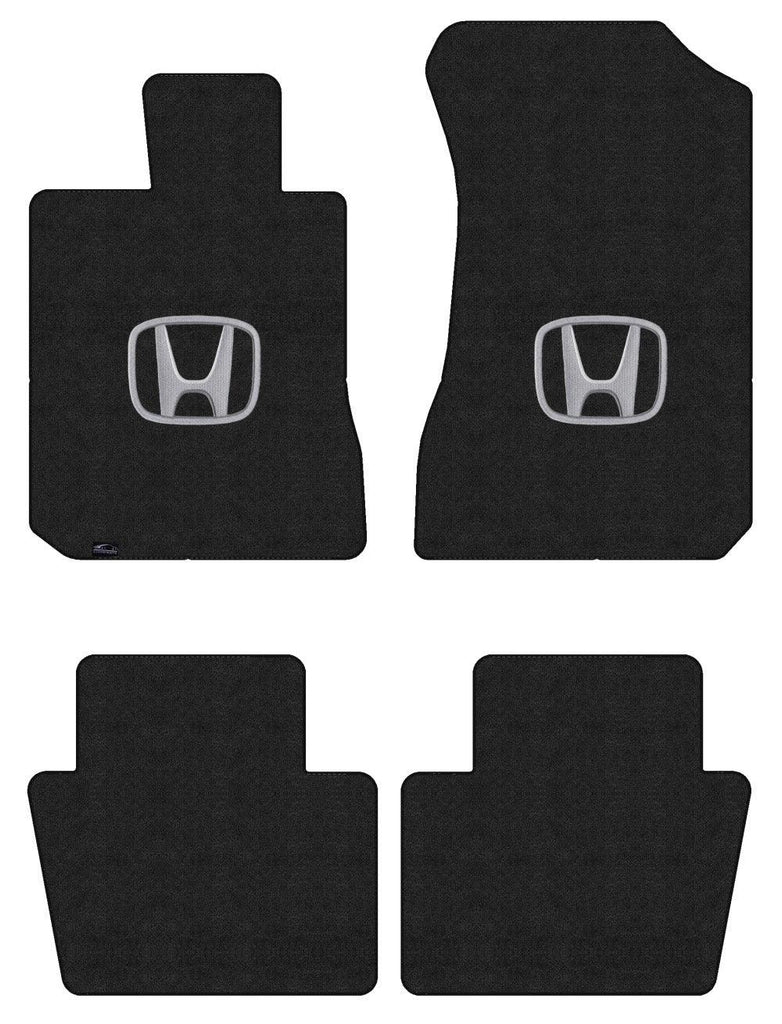 Lloyd Luxe Front & Rear Mats for '86-87 Honda Accord W/Silver on Black Honda H