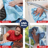 USANOOKS Microfiber Cleaning Cloth Grey - 12 Pcs (12.5"x12.5") - High Performance - 1200 Washes, Ultra Absorbent Microfiber Towel Weave Grime & Liquid for Streak-Free Mirror Shine - Car Washing Cloth