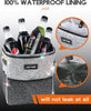 HOTOR Car Trash Can with Lid and Storage Pockets - 100% Leak-Proof Organizer, Waterproof Garbage Can, Multipurpose Trash Bin for Car, 2 Gallons, Black