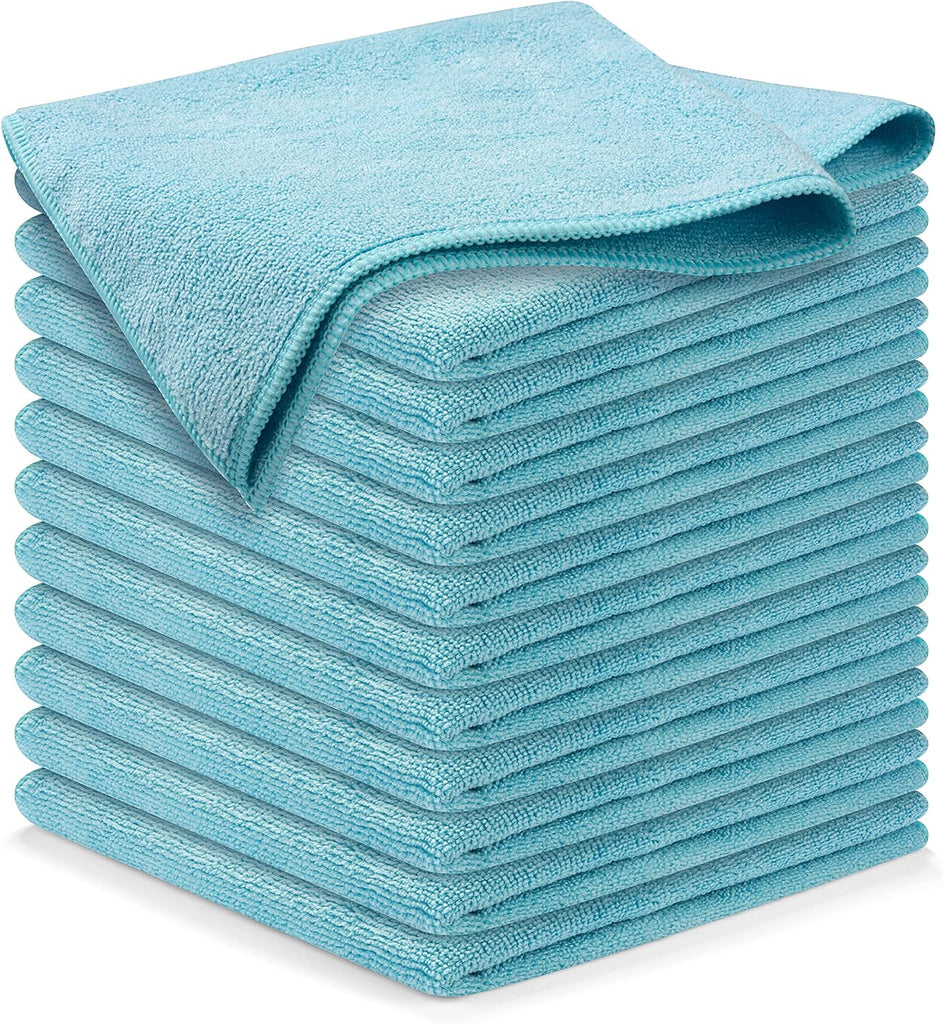 USANOOKS Microfiber Cleaning Cloth Grey - 12 Pcs (12.5"x12.5") - High Performance - 1200 Washes, Ultra Absorbent Microfiber Towel Weave Grime & Liquid for Streak-Free Mirror Shine - Car Washing Cloth