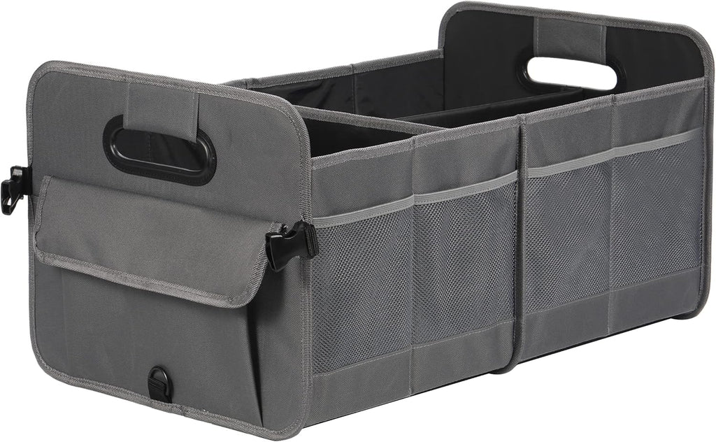 Car Trunk Organizer Car Storage Organizer Collapsible Multi Compartment Car Organizer Adjustable Straps for SUV(Beige)